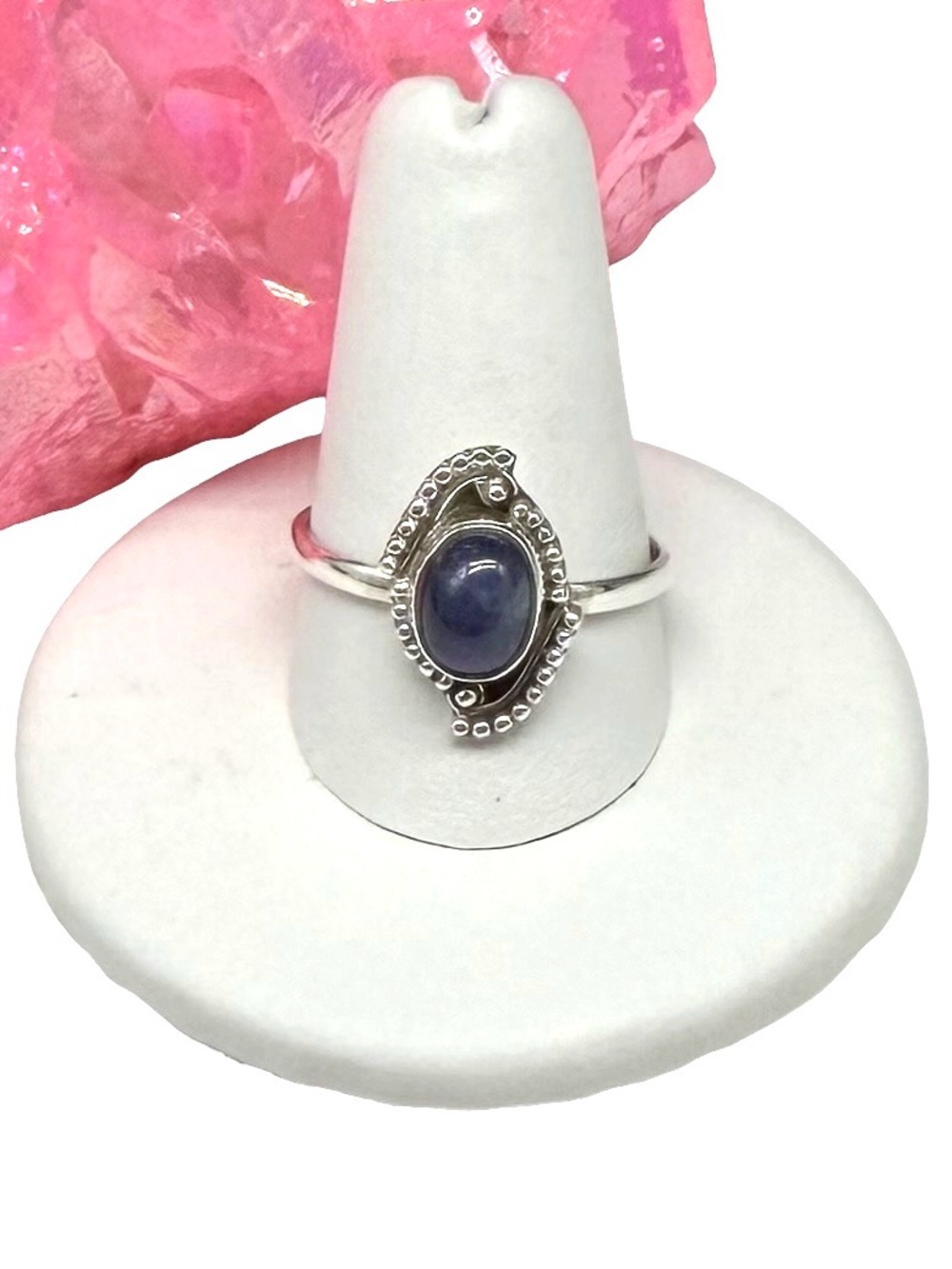 Tanzanite Ring Size 10 Solid 925 Sterling Silver Dainty Oval Stone